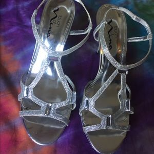 silver nina heels