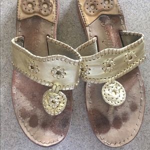 Jack Rogers Sandals SZ 8 Gold