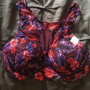 Pink high neck push up bralette