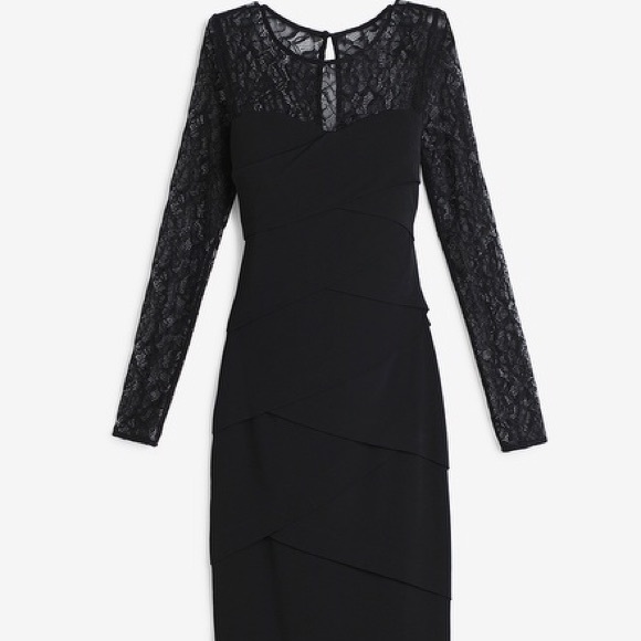 BLACK LACE INSTANTLY SLIMMING DRESS - Picture 4 of 4