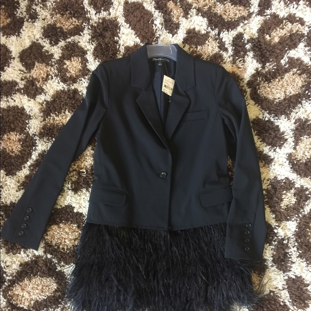 Elizabeth and James ostrich feather jacket