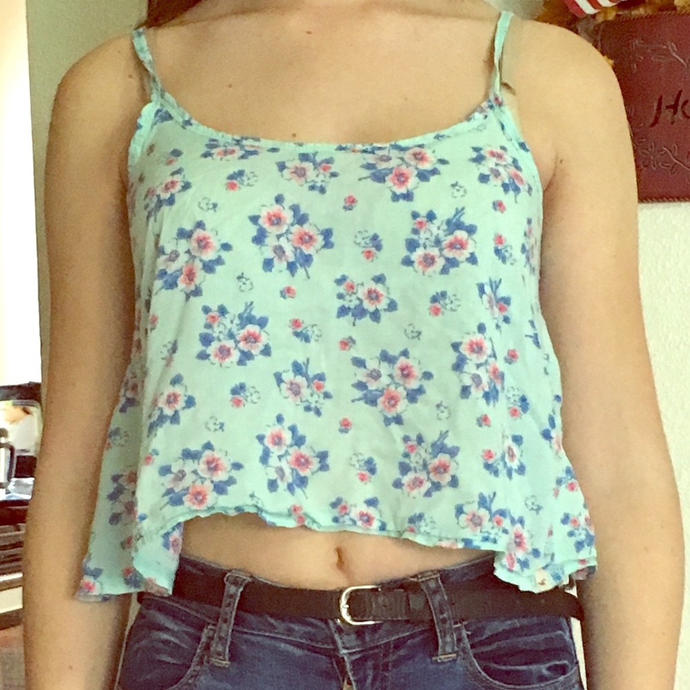 Floral Blue Loose Fitting Croptop