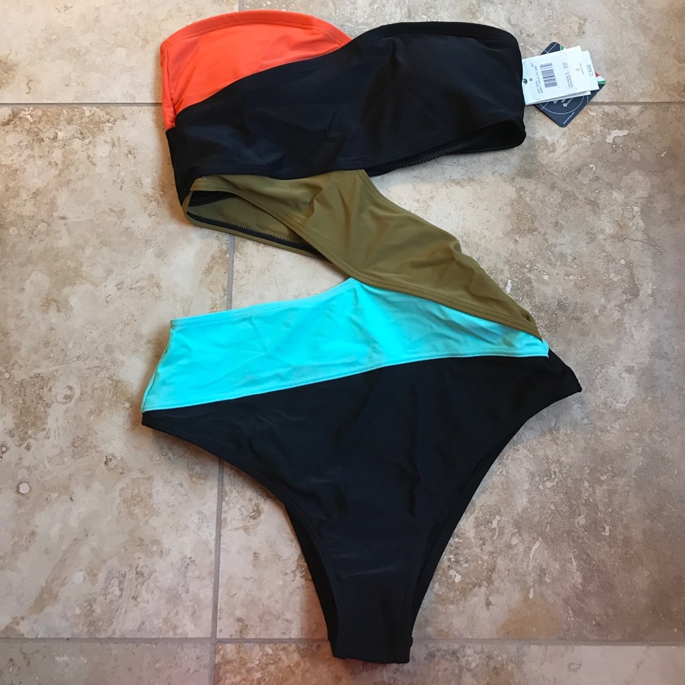 Volcom Simply Solid Strapless one-piece swimsuit
