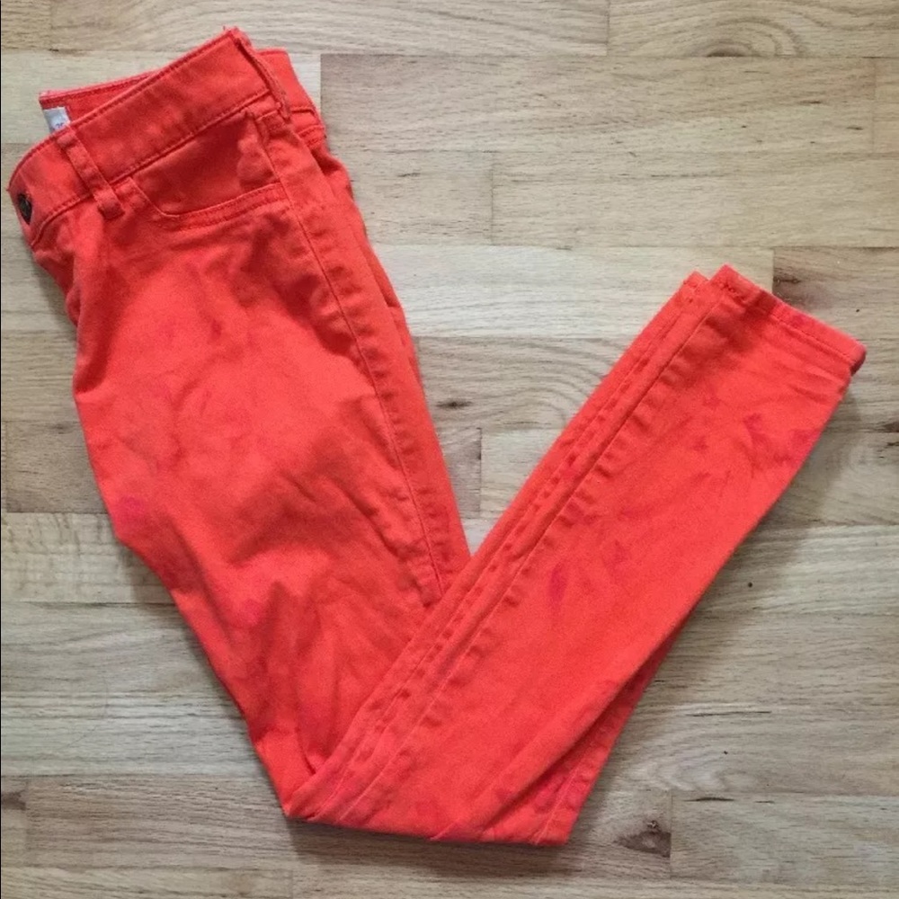 Hollister Orange Jeans. Size 1.  Skinny