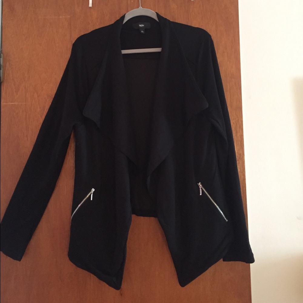 Black moto style cardigan/ cardigan