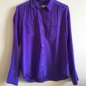 J Crew Silk Button Down