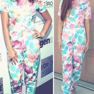 Missguided floral jumpsuit