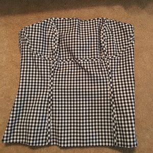White House Black Market checked bustier