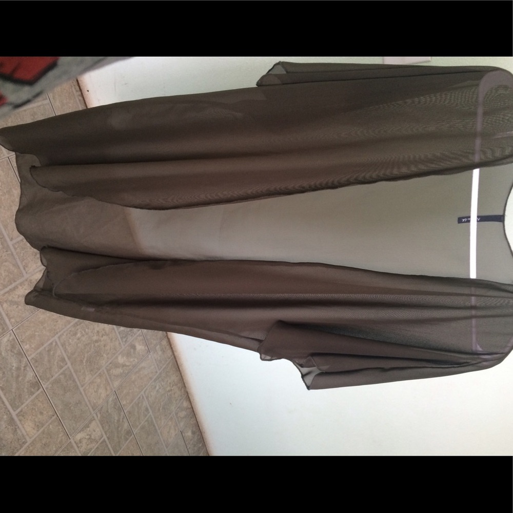 Sheer Olive Green Kimono