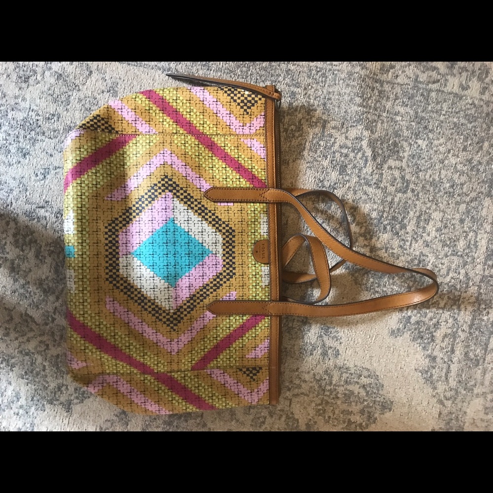 Leather Fossil Tote Bag