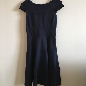 Banana Republic Fit and Flare Navy Dress