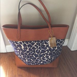 Blue leopard print purse