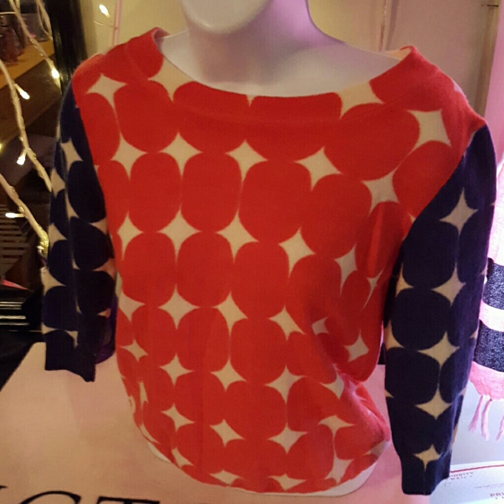 J.CREW,  RED/WHITE/BLUE - CREWNECK  LIGHTWEIGHT  S