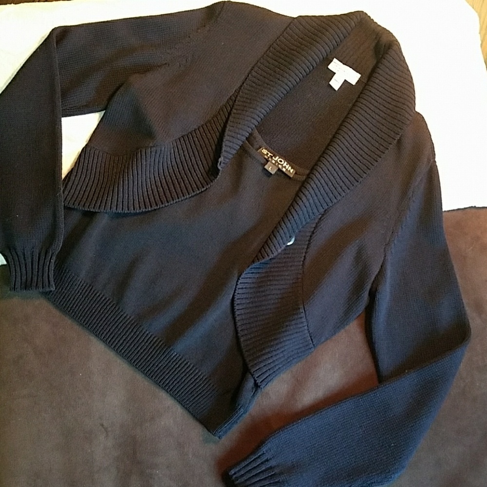 St John Black Sweater Set in Classic Black 2 Piece Set