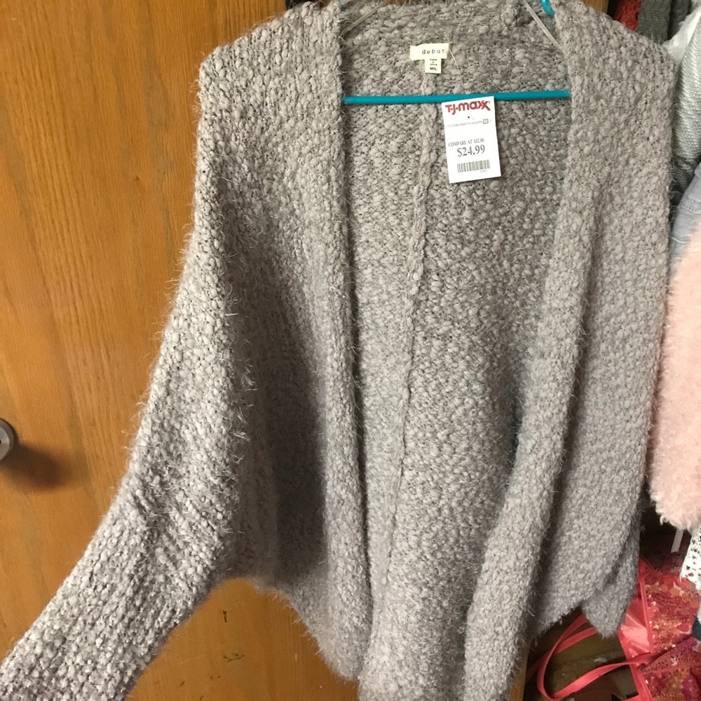 Debut fuzzy gray sweater
