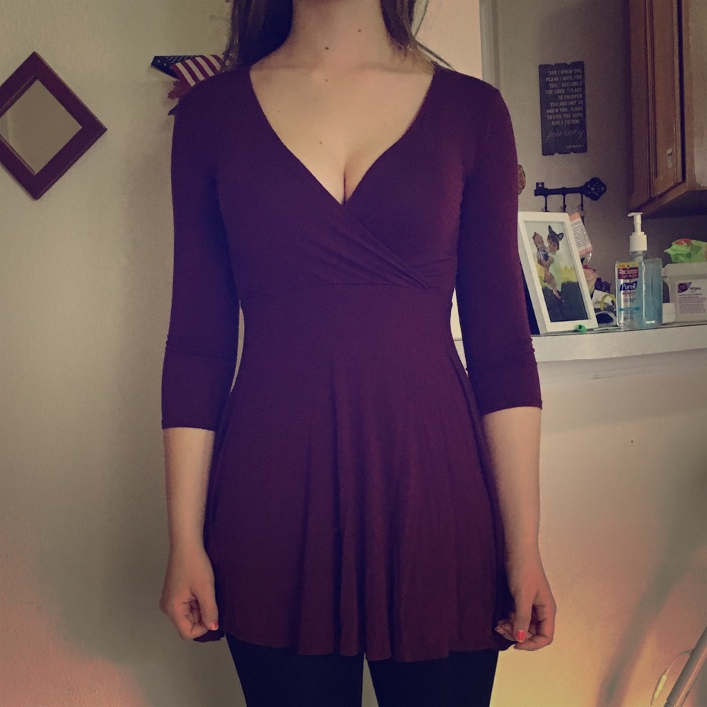 Plum Colored Empire Waisted Tunic