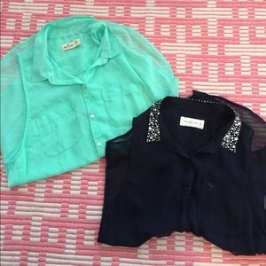 Sheer Button-ups Hollister& Abercrombie brand