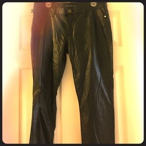 Rock & Republic Black Faux Leather Pants