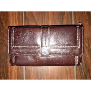 Nine & Co Wallet Checkbook Style Brown EUC