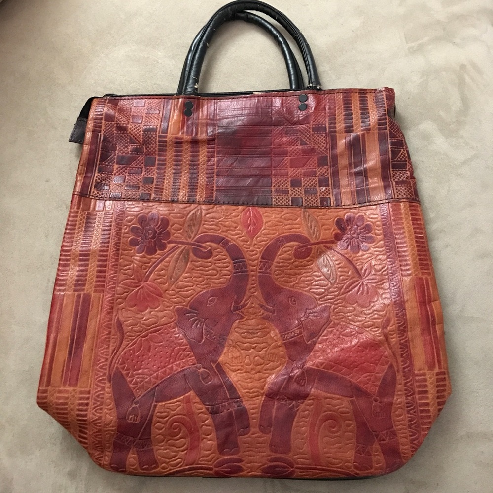 Elephant leather tote