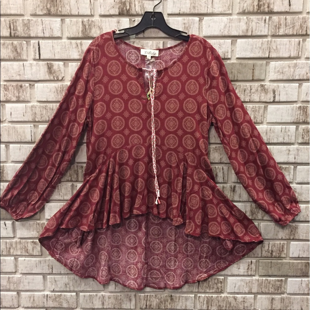 Print High-low boho top