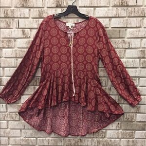 Print High-low boho top