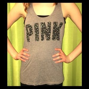 Grey studded PINK summer tank
