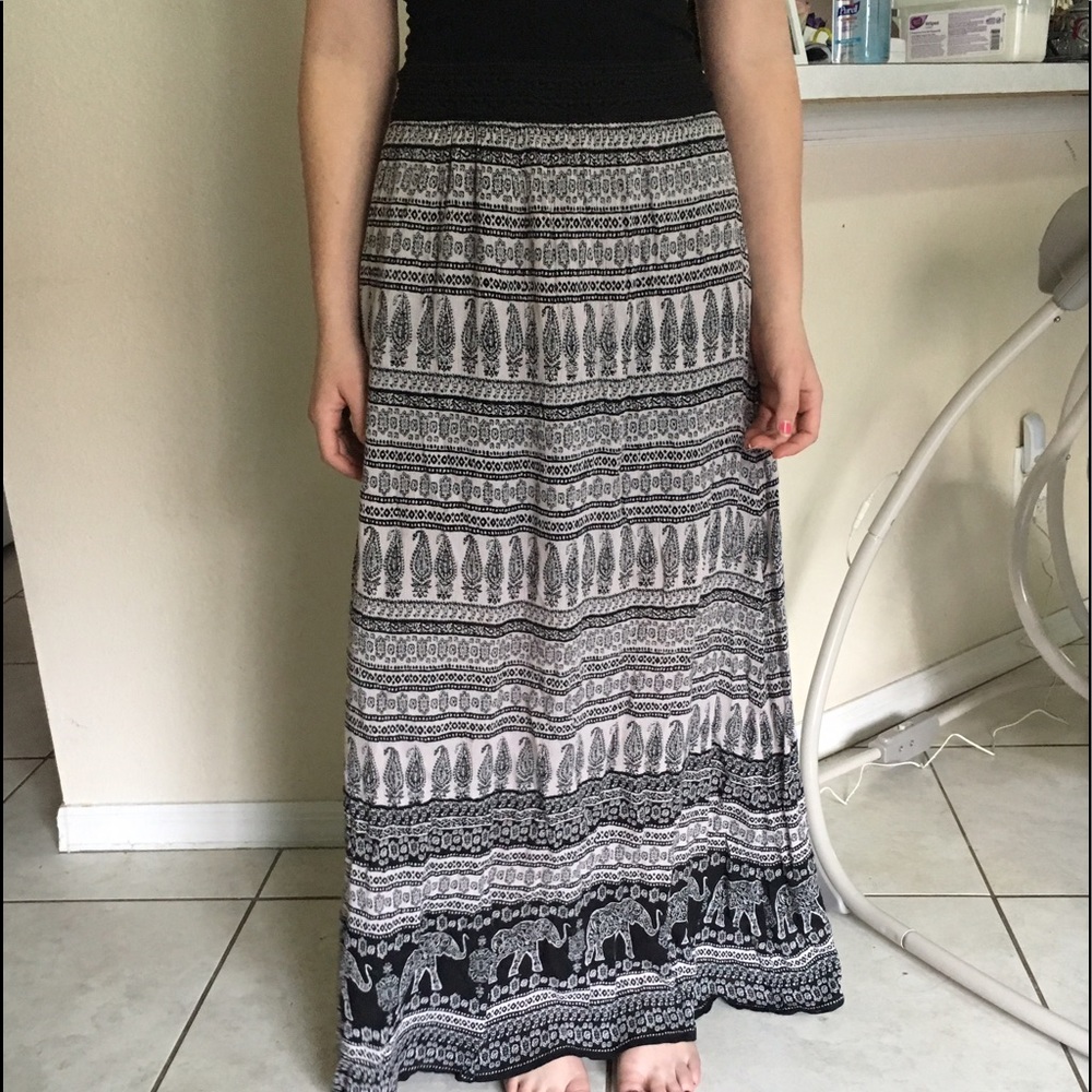 Black and Cream Maxi skirt