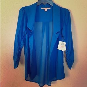 NWT Cobalt blue fashion blazer 3/4 scrunch sleeves