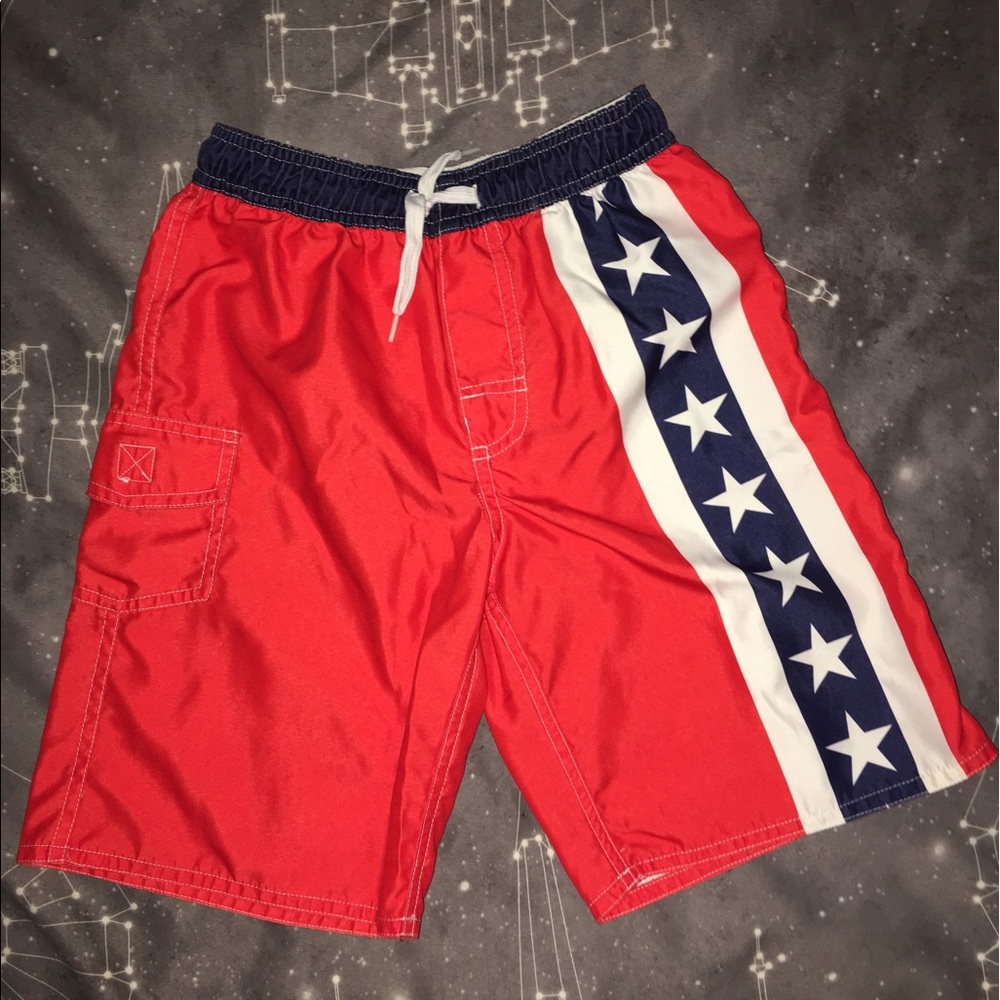 Patriotic Boys swim trunks shorts 7 -- 4th of July
