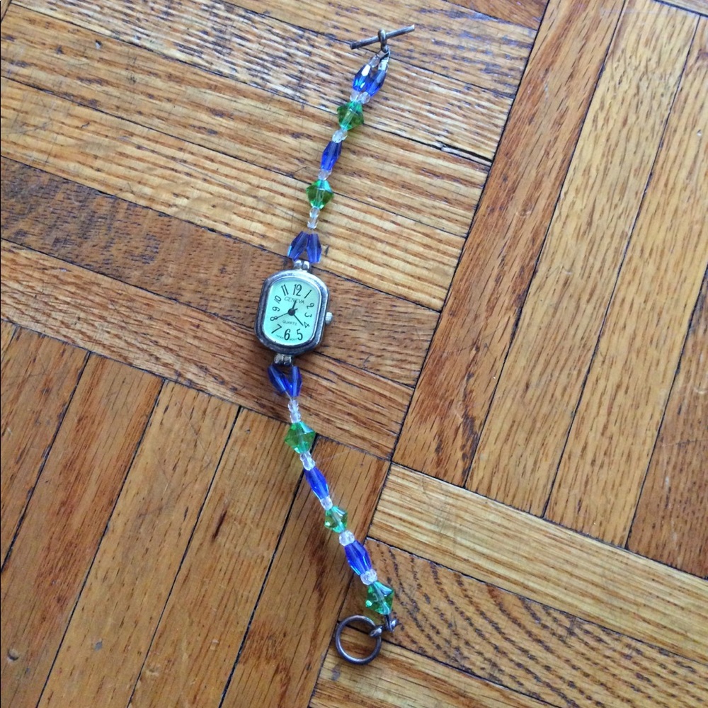 Geneva jeweled watch- brand new battery!