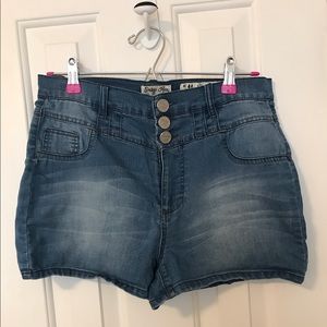High waist jean shorts