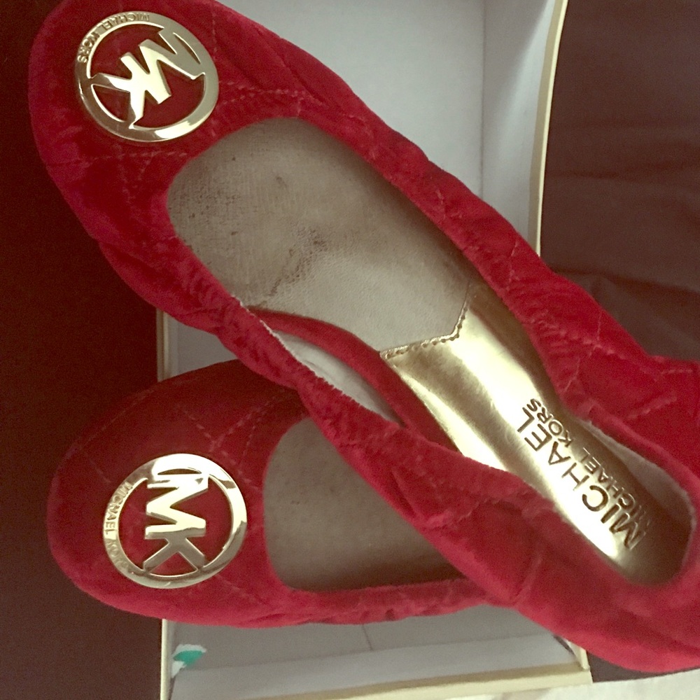 Red suede Michael kors flats