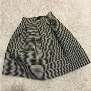 Poofy, black and white striped skirt!