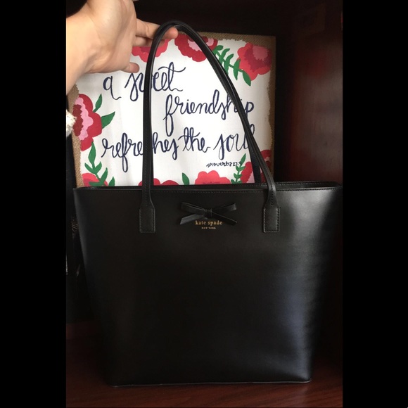 Kate Spade All Black Leather Tote - Picture 2 of 4