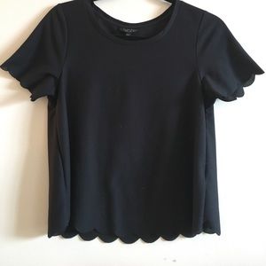 TopShop Scallop Hem black top