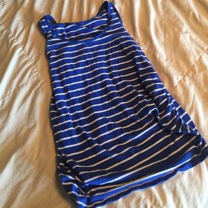 Blue / white striped Maternity tank top
