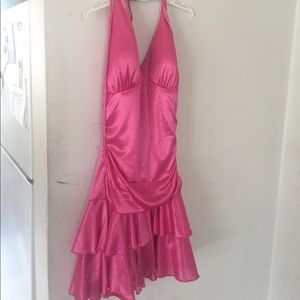 Pink Skimmery Halter Dress