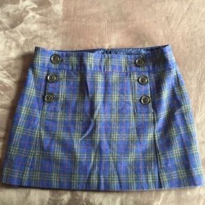 Gap Wool Plaid Mini Skirt