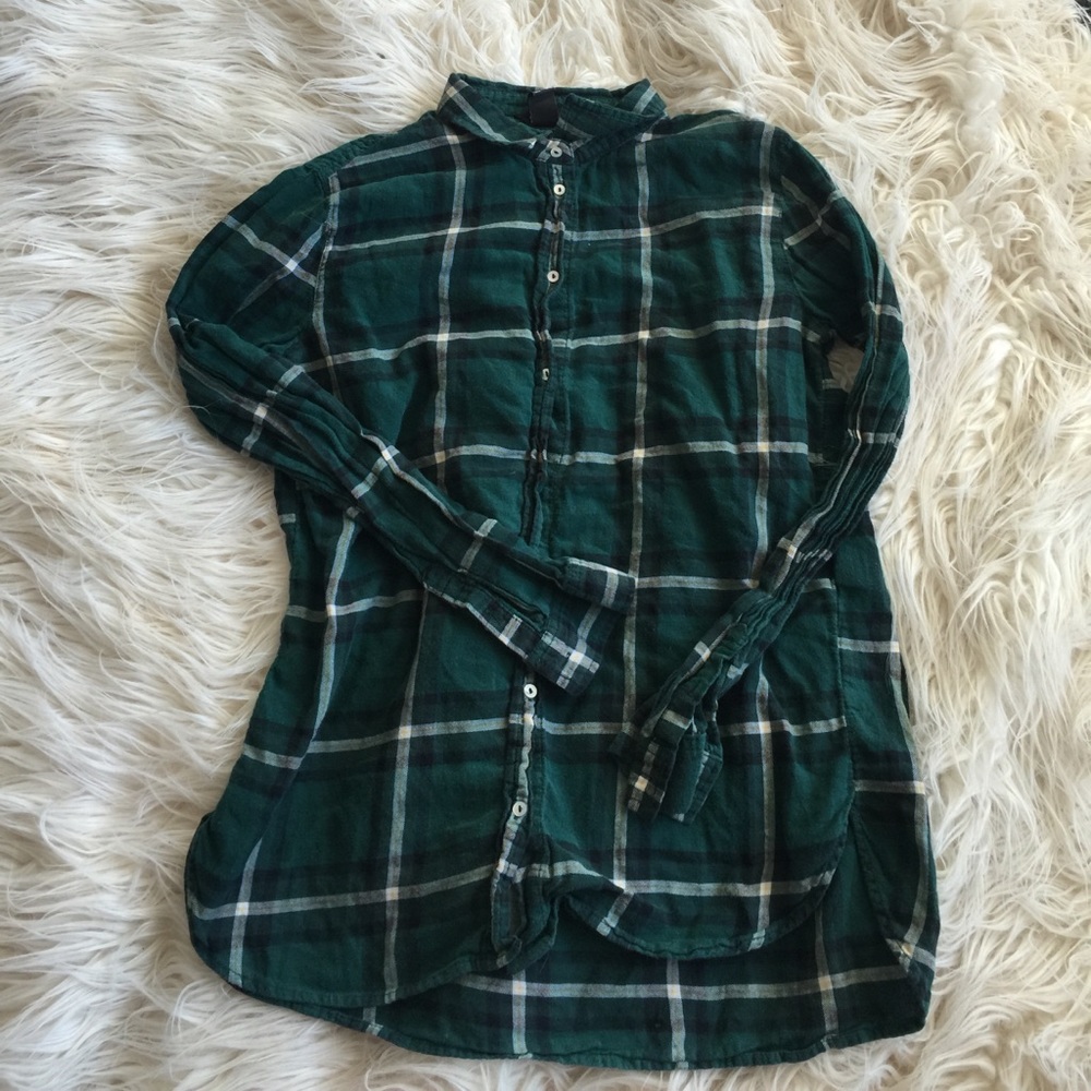FLASH SALE 💘 dark green plaid H&M flannel