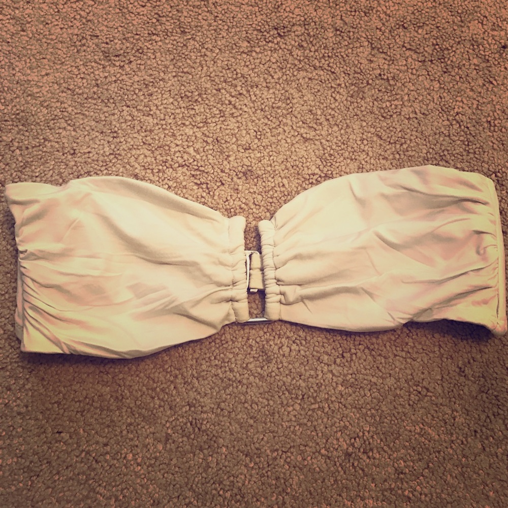 White bandeau bikini top