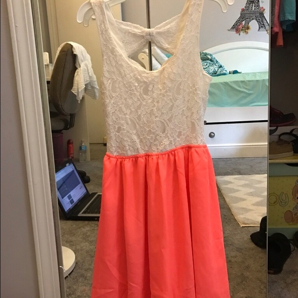 Pink/Orange & White laced dress - Picture 1 of 3