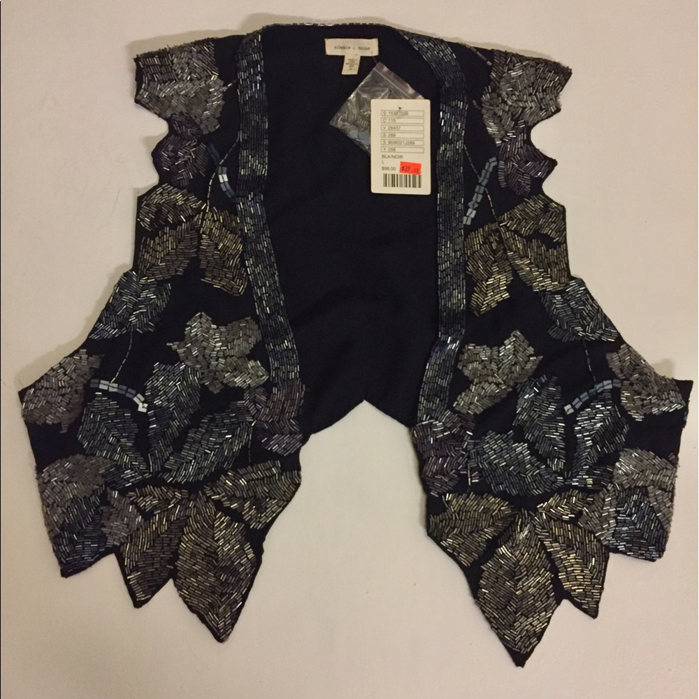 Black sequined vest