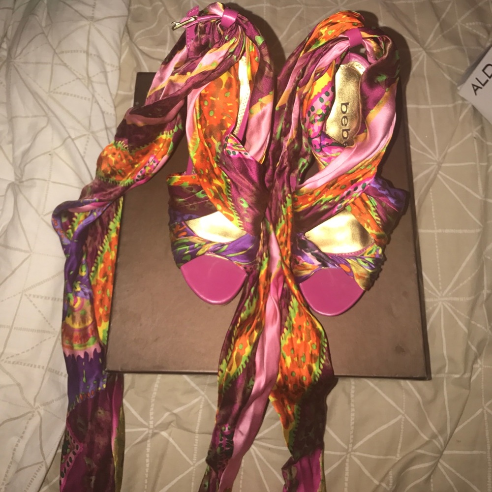 Beautiful high heel wrapped sandals