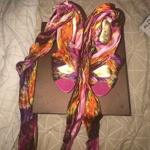 Beautiful high heel wrapped sandals