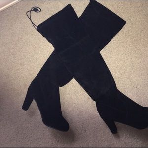 BRAND NEW black thigh high boots