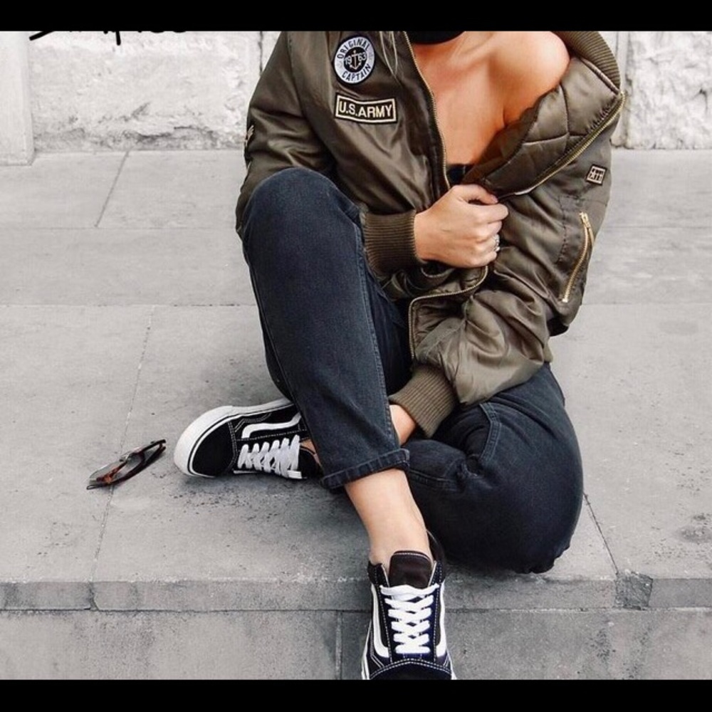 Army bomber satin material