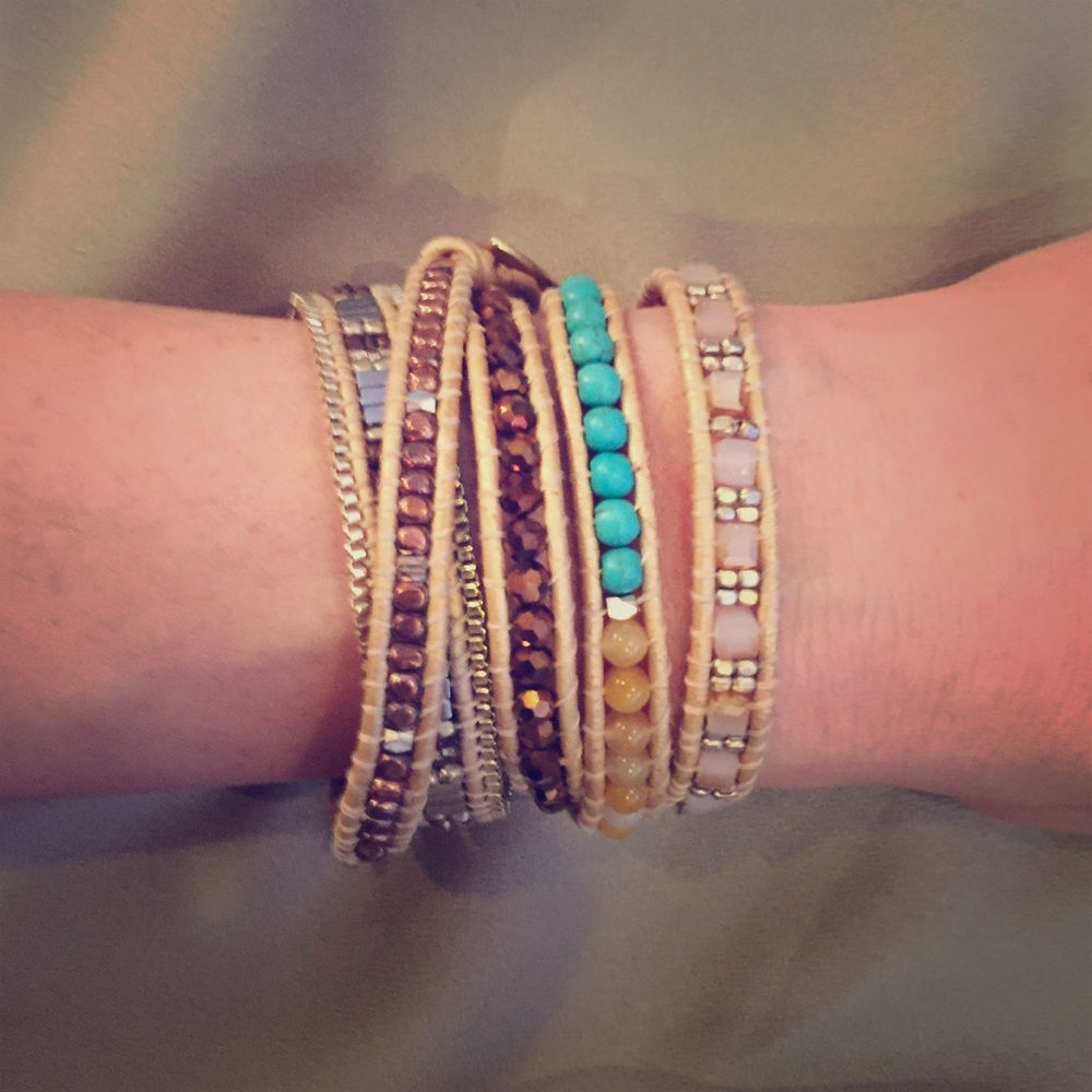 Nakamol turquoise and hematite wrap bracelet