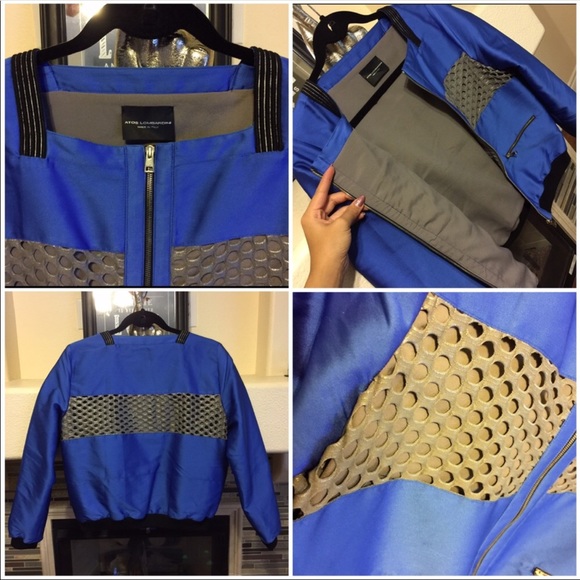 Atos Lombardini Blue Mesh Bomber Jacket - Picture 3 of 3
