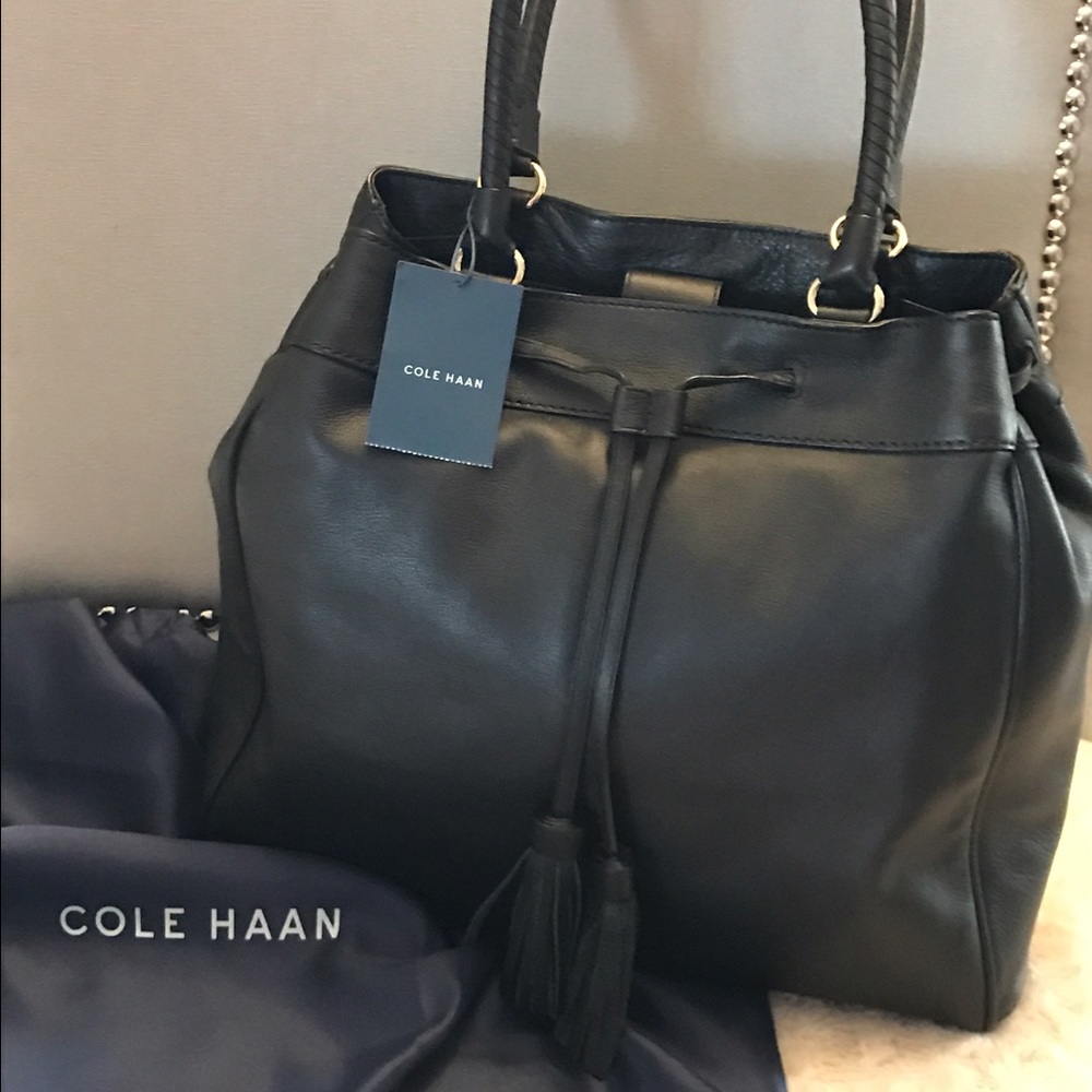 Beautiful, black leather Cole Haan bag